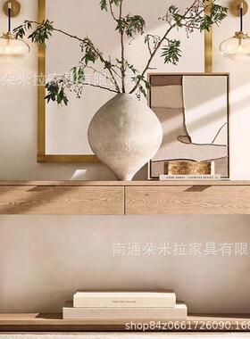 RH美式乡村实木玄关桌法式复古条几柜入户玄关走廊简约装饰门厅桌