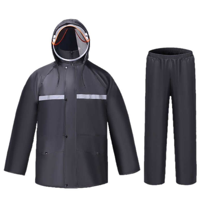 厂家批发 双层牛津布春亚纺成人雨衣 户外骑行反光分体式雨衣雨裤