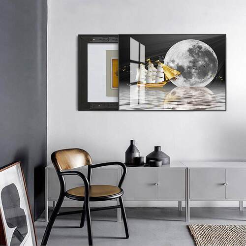 新款直销电表箱装饰画轻奢客厅挂画北欧现代简约推拉配电箱电闸箱