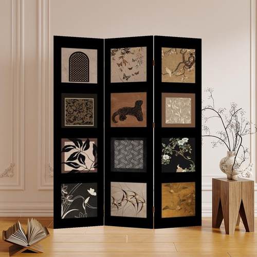 法式中古屏风隔断客厅可折叠移动饭厅卧室玄关遮挡覆古风装饰折屏