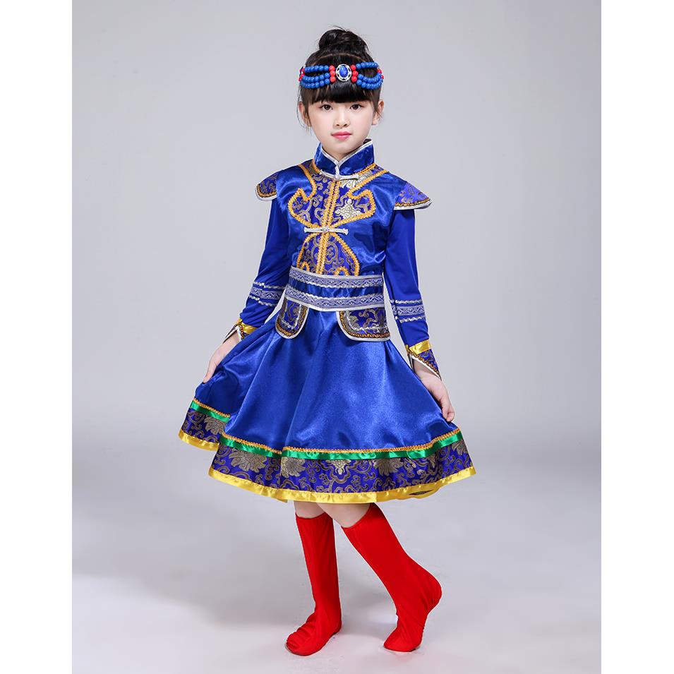 高档儿新民款少数族少童蒙族舞蹈服幼儿园蒙古服一表演出服装男六