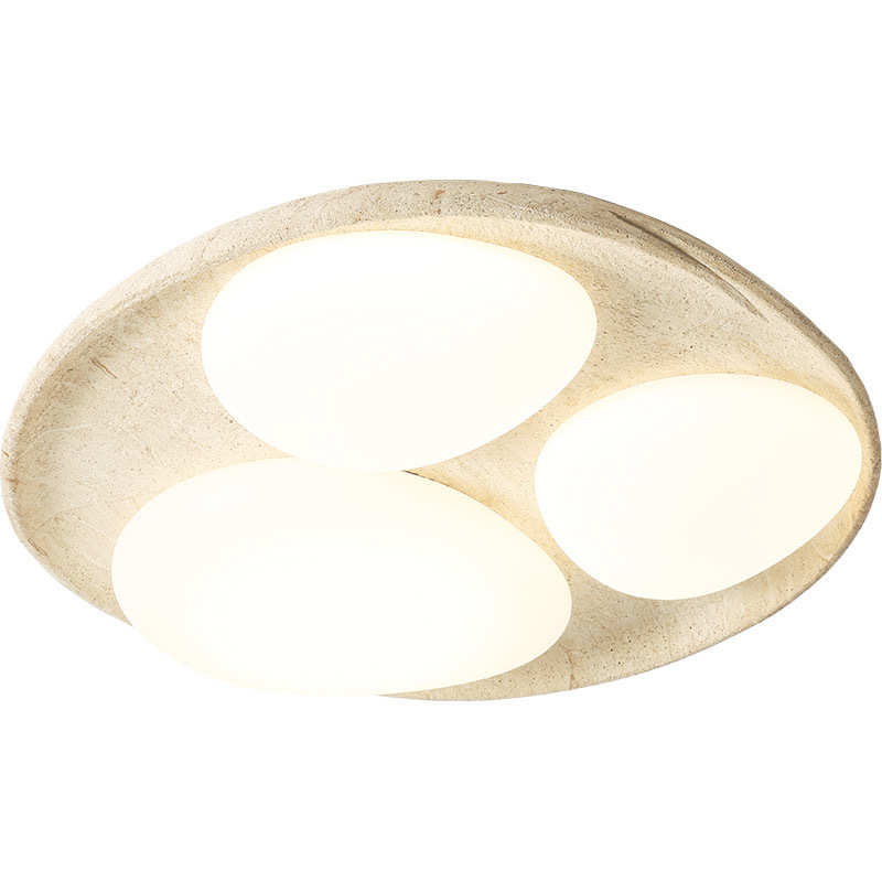 黄洞石创意客厅灯日式侘寂风鹅卵石卧室灯个性民宿大厅灯具吸顶灯