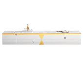 轻奢现代简约亮光岩板电视柜客厅小户型2021年新款 地柜 设计师整装