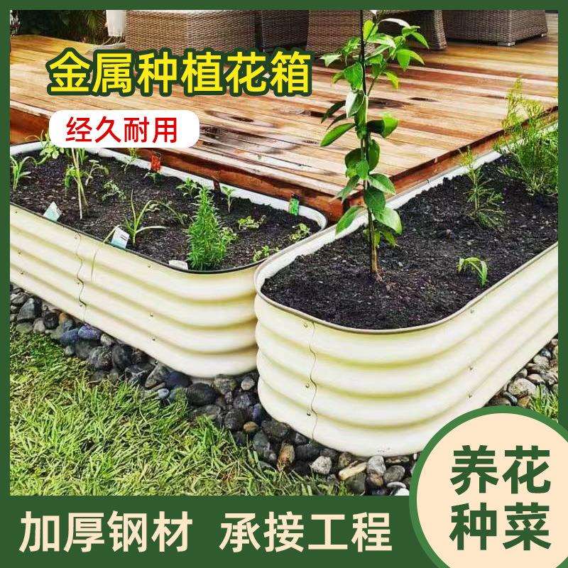 种植箱有机菜花箱户外阳台种植盆蔬菜种植箱园艺花园镀锌板种植床