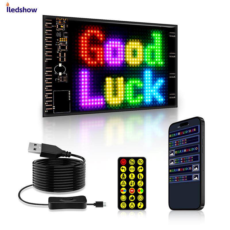 柔性软屏 跨境点阵LED柔性屏蓝牙全彩led车载双排广告显示屏户外