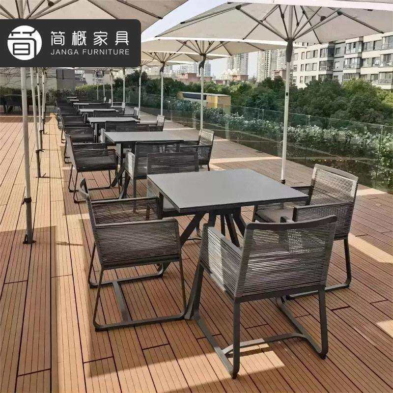 户外酒店餐桌椅组合露天防水防晒桌椅酒店民宿花园庭院餐桌椅