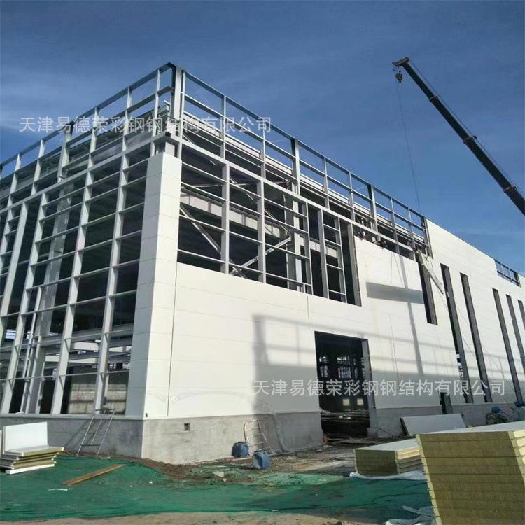 津出口工业房重24型钢天结构氟碳油漆Q355层材质厂多钢框架