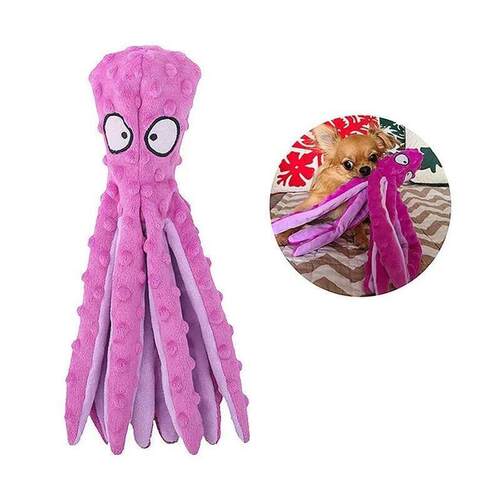 Plush Dog Toys Octopus Squeaky Dog Toys For Teething Soft Du