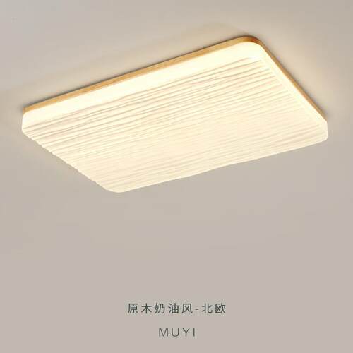 全光谱护眼客厅灯北欧原木风主卧室吸顶灯简约现代创意110V灯具