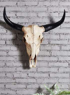 墙饰意挂饰壁饰羊骨摆件挂件壁挂复古欧AMT式创动头墙物壁饰品羊