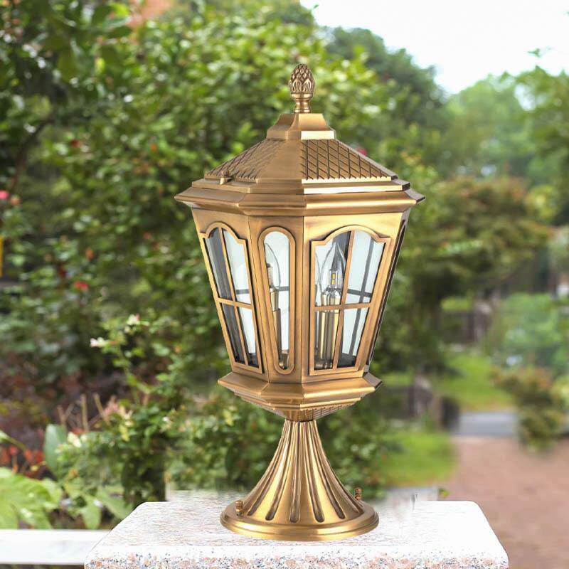 北欧全铜户外柱头灯led景观柱头灯欧式别墅庭院大门灯景观围墙灯