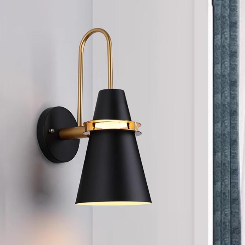 简约现代北欧餐厅过道长号角壁灯 卧室床头LED装饰壁灯过道阳台灯