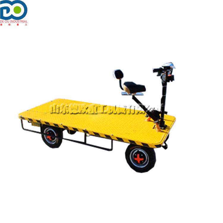 铁路建设平板运输车 电动四轮厂区货物搬运车 座驾式短途托运车