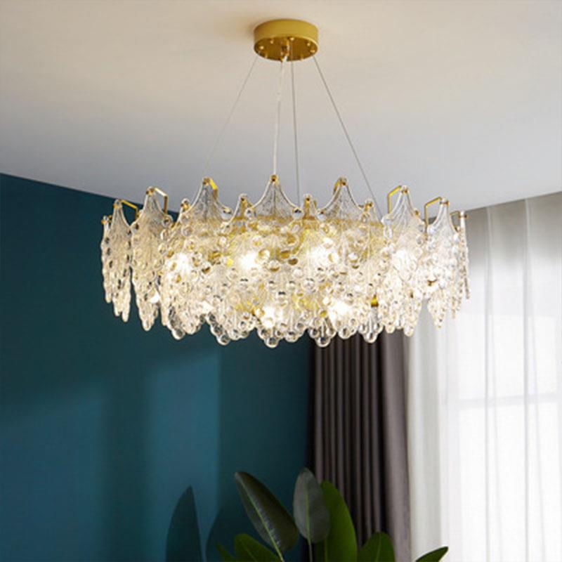 轻奢客厅吊灯后现代创意卧室餐厅酒店别墅样板房透明枫叶玻璃吊灯