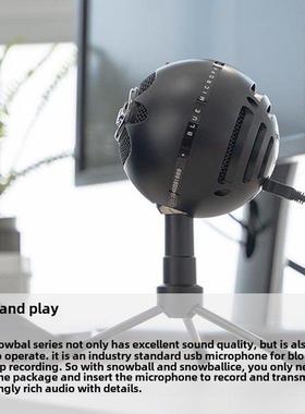 蓝色雪球麦克风USB电脑录音降噪现场游戏在线类桌面麦克风