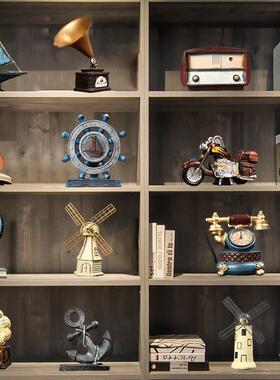 欧式覆古摆件留声机创意家居客厅办公室小摆设北欧书柜酒柜装饰品