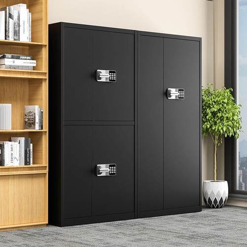 黑色险电子保柜办公密码ZSS文件柜指纹锁资料档案柜室加密厚铁皮