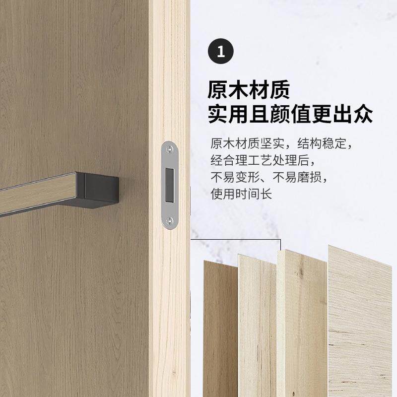 双台阶无漆门酒店房间门工程门家用卧室木门隔音卧室门实木门套装