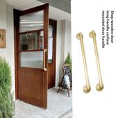 商店木门外露大把手金色双把手谷仓门延长圆形无冲孔黑色把手
