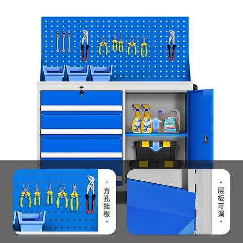 工具柜矮柜重型工具柜铁皮柜车间储物柜移动工具车带轮带抽落地柜