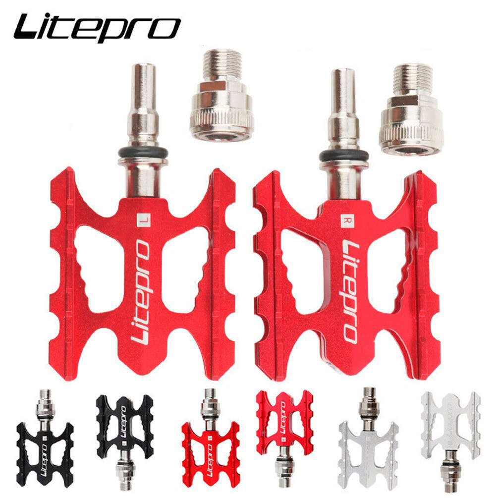 Litepro超轻折叠车K3快拆脚踏脚蹬轻量化铝合金培林轴承脚踏板