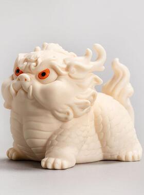玉黄陶瓷瑞兽麒麟可爱貔貅招财摆件客厅玄关办公桌面装饰国潮礼品