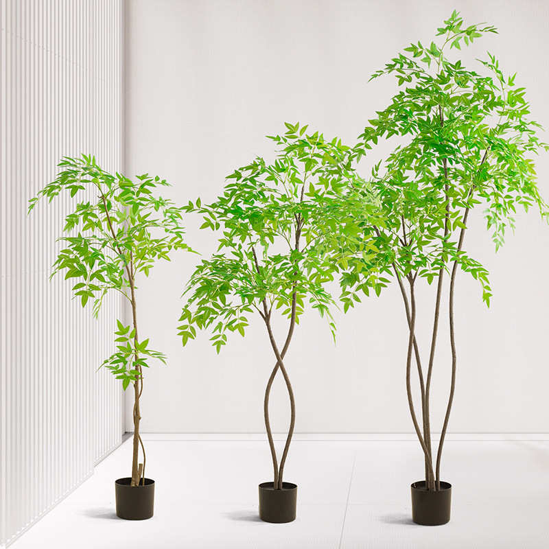 仿真绿植高级感南天竹软胶盆栽客厅大号植物装饰开业落地盆景摆件