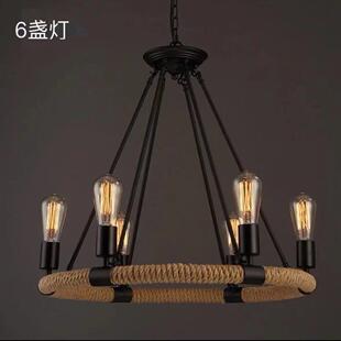 复古麻绳楼吊乡村灯餐厅酒吧服装 阁创意个工551性怀旧灯 店业风格