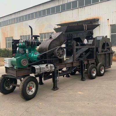 移动锤式破碎机制砂机石头鹅卵石打砂机柴油带动建筑垃圾粉碎机