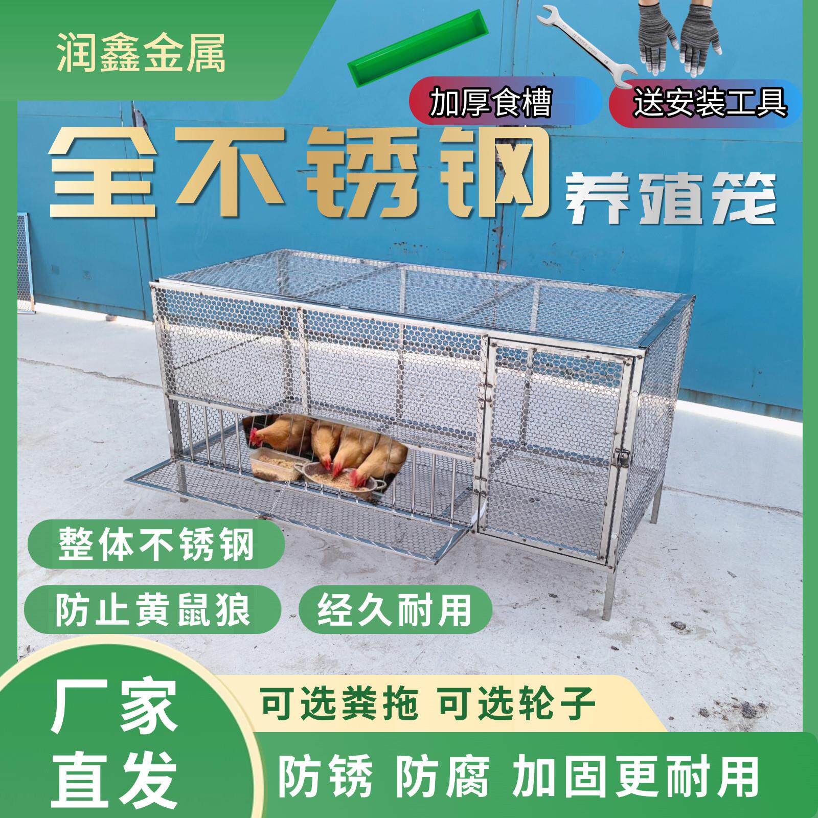 鸡笼不锈钢户外鸡笼家禽笼防鼠防黄鼠狼可笼外喂食户外防雨鸡笼