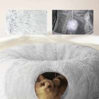 Cat Tunnel Bed for Indoor Cats Soft Donut Hideaway with thumbnail 5