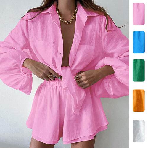 Women's lace up set, top and shorts set