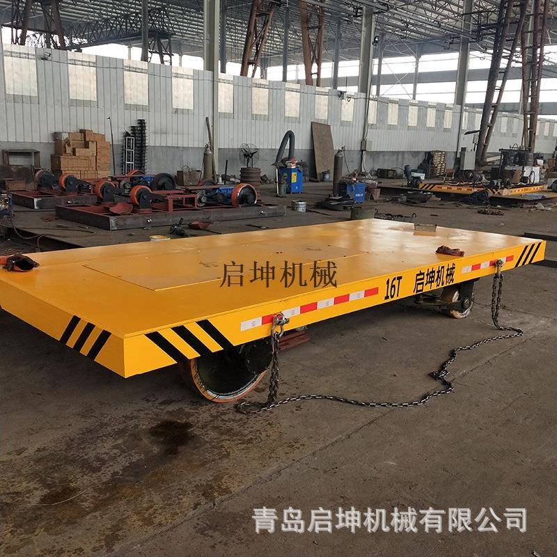 无轨电动搬运工具车车间重型物料轨道供电平车电动平板车