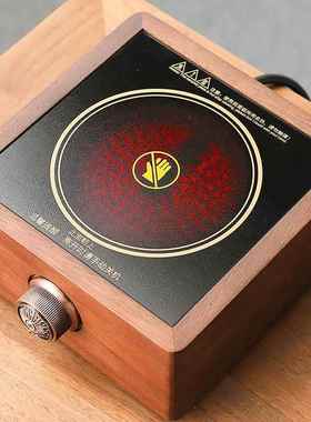 胡桃木电陶煮茶器玻璃烧水炉壶白茶Rj202303围炉茶煮壶电热侧茶炉