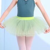 儿童舞蹈纱裙女童半身裙短裙跳舞芭蕾舞舞裙蓬蓬裙练功服白色裙子