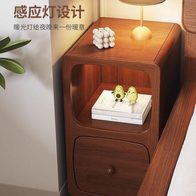实木床头M柜极窄迷你小卧室床边柜边超窄型2580C夹缝置物架窄美式