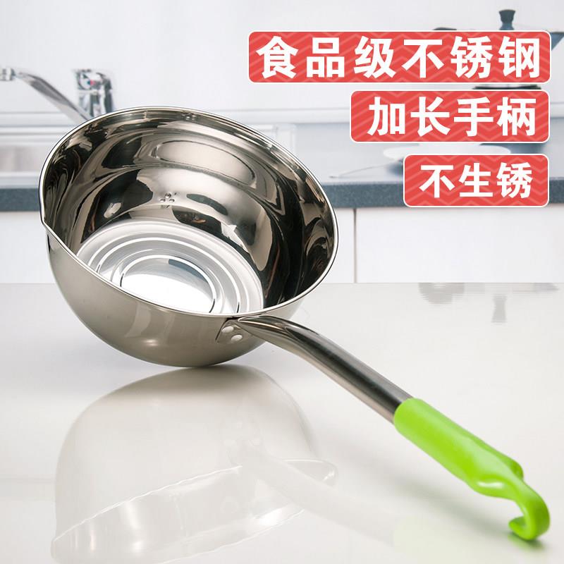 不锈钢水勺舀水瓢大小号家用厨房水舀子勺子短柄挂钩商用打汤水漂