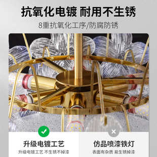 大观园卧室吊灯法式 轻奢水晶灯现代简约客厅灯花瓣房间灯中山灯具