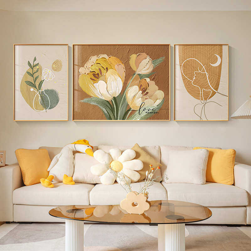 客厅装饰画高级感沙发背景墙挂画轻奢大气壁画现代简约墙画新墙壁