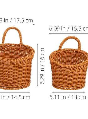 2 Pcs Basket Hand Woven Onion Potato Ginger Garlic Storage