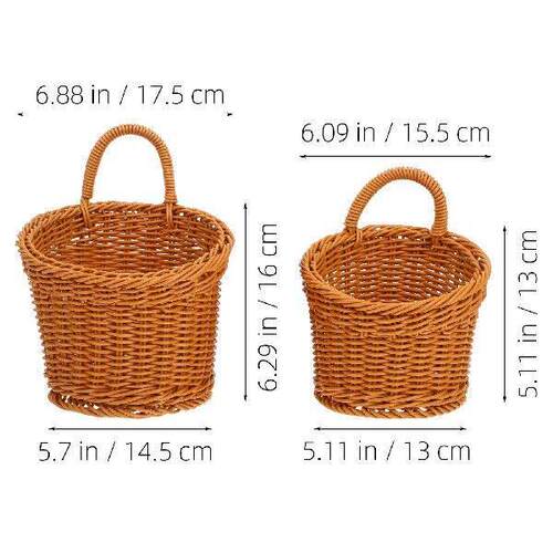 2 Pcs Basket Hand Woven Onion Potato Ginger Garlic Storage