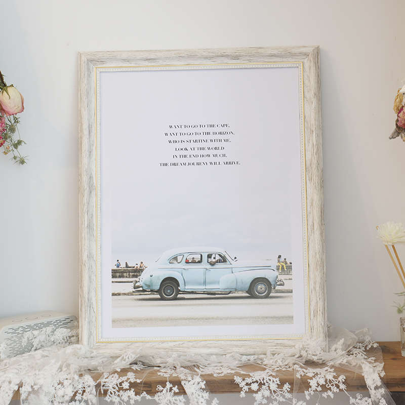 复古美式相框定制来图定做摆台创意10寸4开8kA4装裱画框挂墙