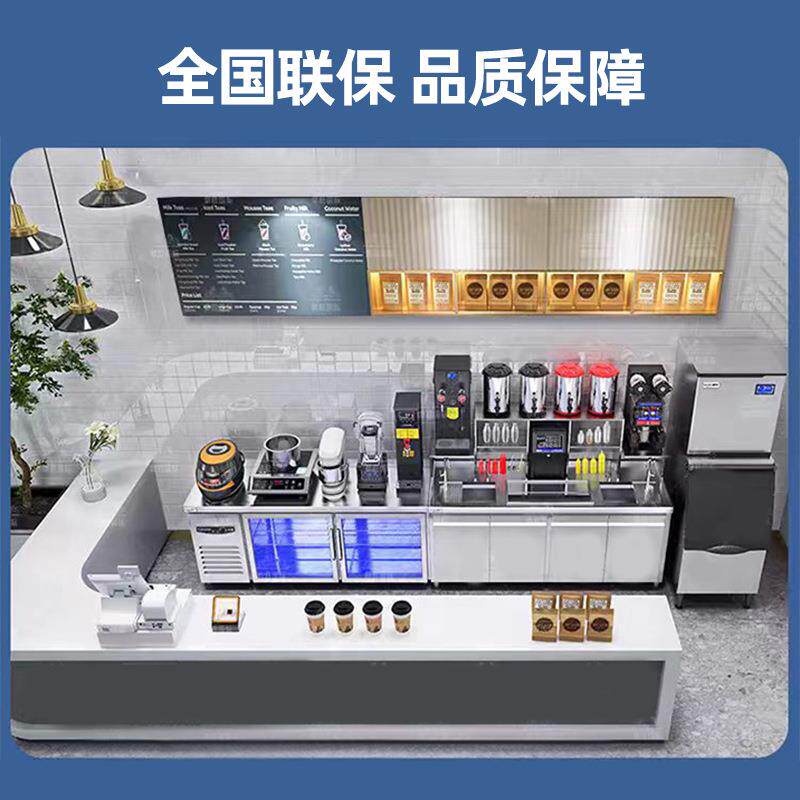 奶茶店水吧台 操作台商用不锈钢工作台一体柜厂家 超市商用
