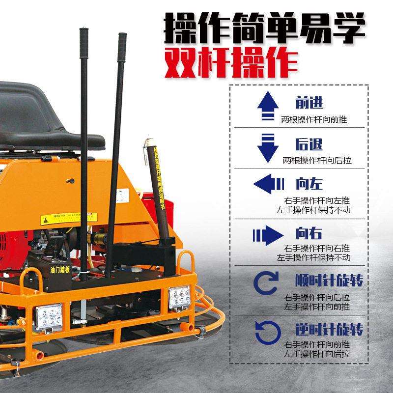 混凝土座驾式抹光机驾驶型磨光机水泥混泥土地面收光抹平机双盘