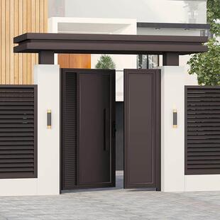 铝合金百叶院子门门楼别墅自建房围栏庭院电动铝艺大花园农村户外