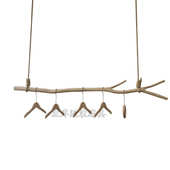 服装 店干树枝衣架原木色简约展示架吊顶悬挂架晾衣杆麻绳吊挂货架