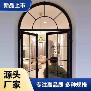 意式 饰老上海钢窗直播间背景墙壁挂墙铝合金窗 铁艺开窗入户玄关装