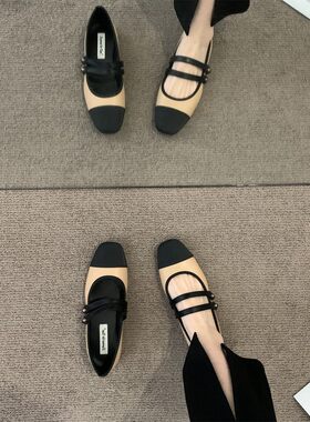 潮牌韩版chic配裙子玛丽珍鞋浅口平底鞋法式晚风单鞋2025新款女鞋