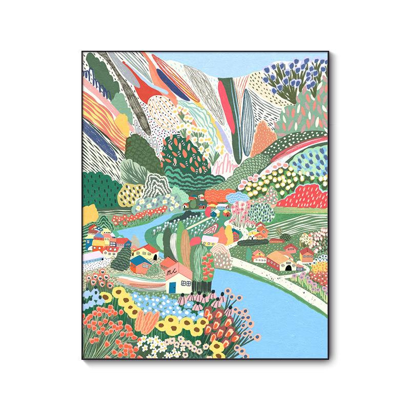 小众客厅装饰画温馨治愈卧室壁画北欧风景走廊过道玄关画定制挂画