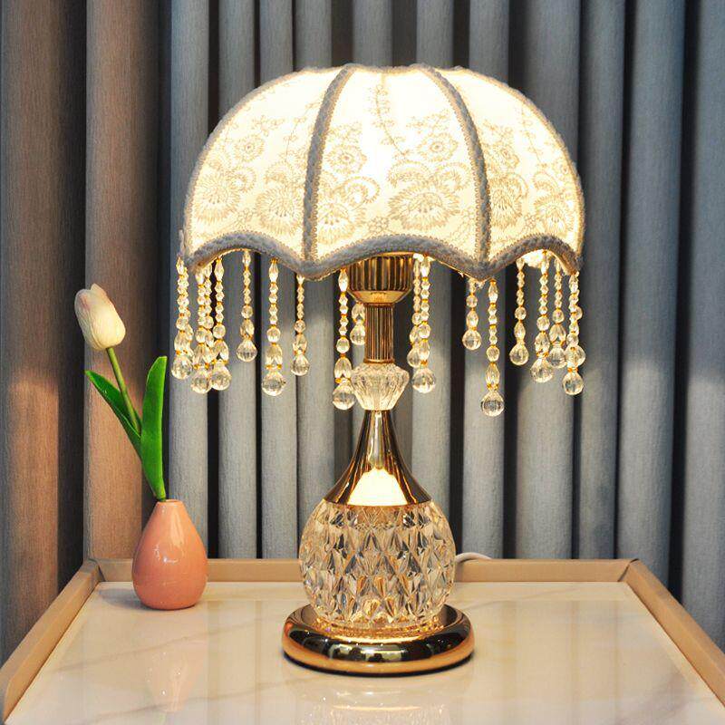 卧室床头台灯2026新款结婚复古台灯美式欧式轻奢水晶台灯
